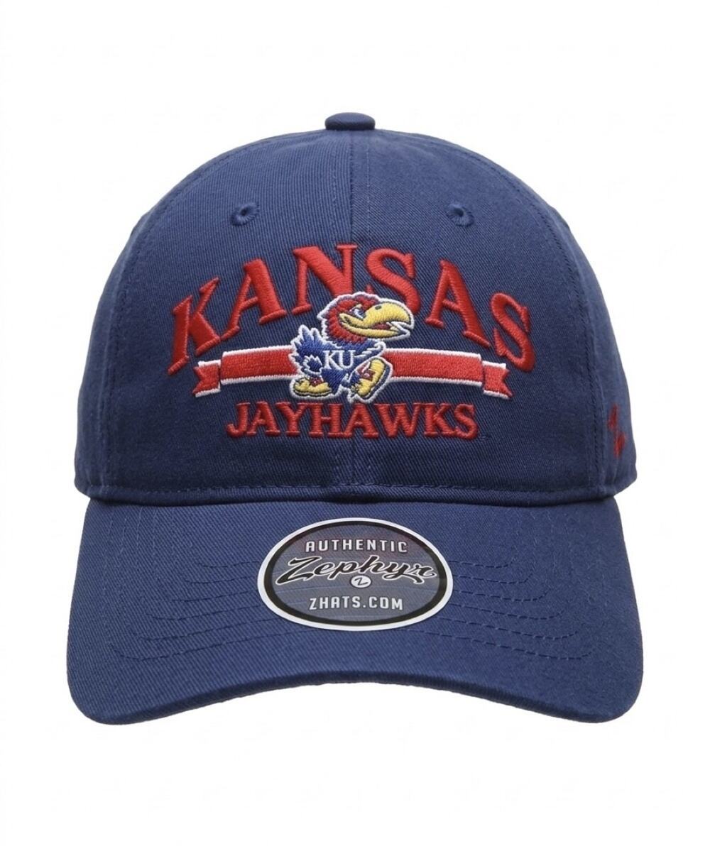Kansas Jayhawks Zephyr Scholarship Relaxed Adjustable Hat / Cap - Blue